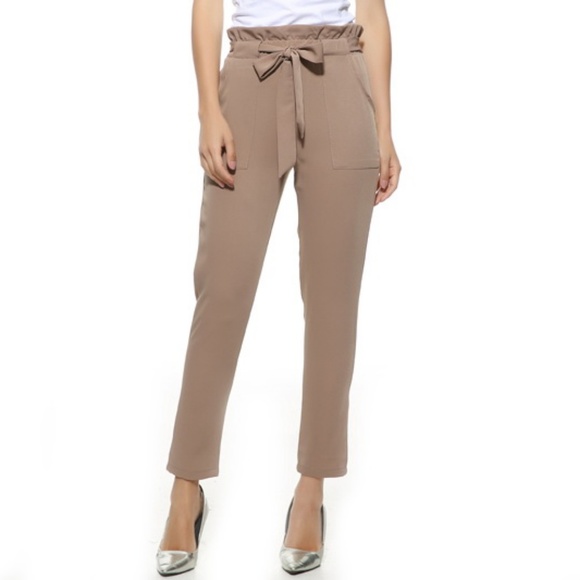 paper bag slim pants